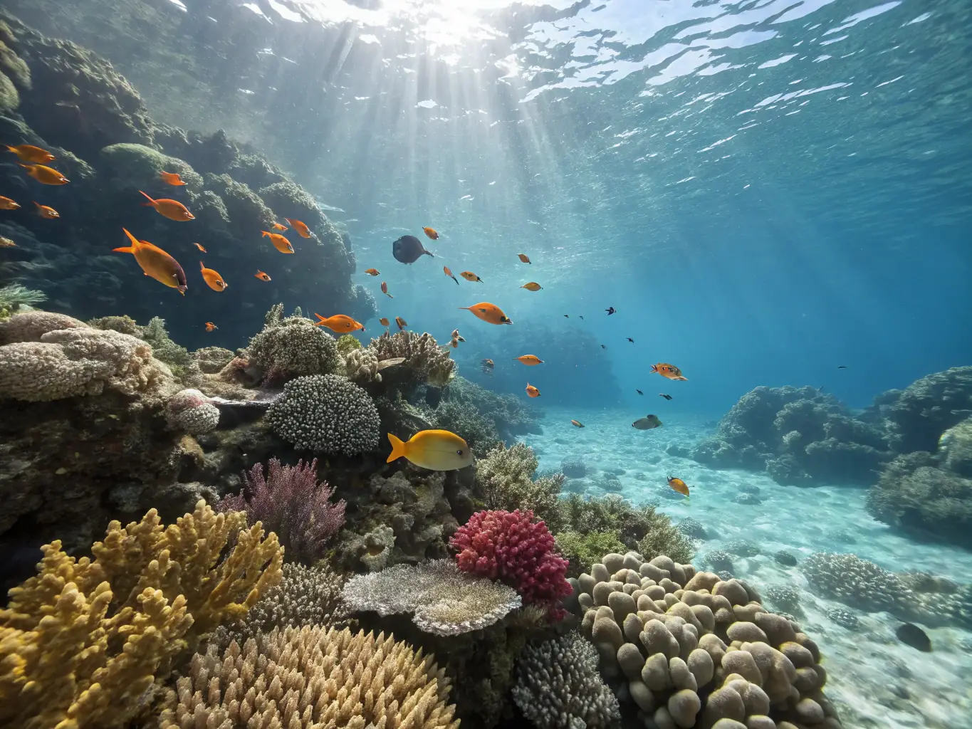 A stunning aerial view of a protected marine area, highlighting the diverse ecosystems and the efforts to maintain its ecological balance.